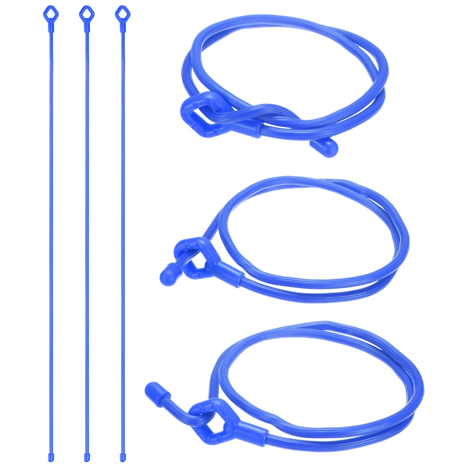 M METERXITY 6-Pack Adjustable Plant Ties, 24inch/61cm Silicone Flexible Multi-Function Sturdy Garden Twist Tie for Plant Support/Tree/Shrub/Vine, Reusable Support Twine [Blue]