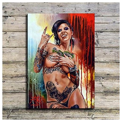 DIY 5D diamantmålning efter nummer kit hiphop tatuering kvinnor flicka affisch korsstygn kit hem rum väggkonst dekoration 70 x 90 cm