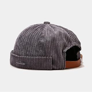 Cappello Hip Hop Berretto Senza Tesa da Uomo in Velluto A Coste Cappello con Polsino Arrotolato Cappello da Marinaio per Coppia di Studenti Cappello Senza Tesa con Ricamo Zucchetto Casual