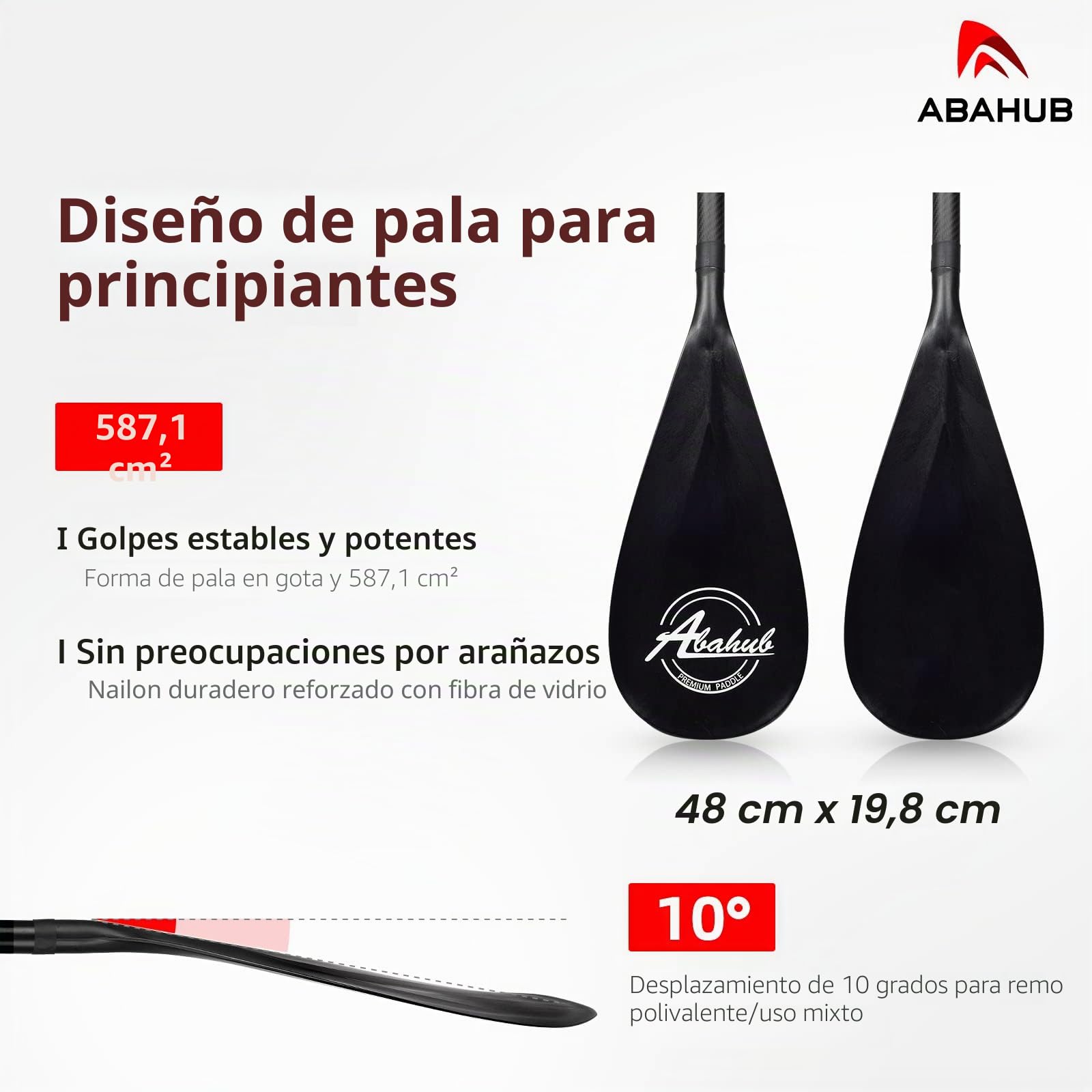 Abahub Remo Paddle Surf Carbono Pala Sup Paddle con Bolsa Pala Remo Extensible 170-218cm Hoja de Plástico con Impresión de Ondas para Tabla de Sup Canoa de Surf