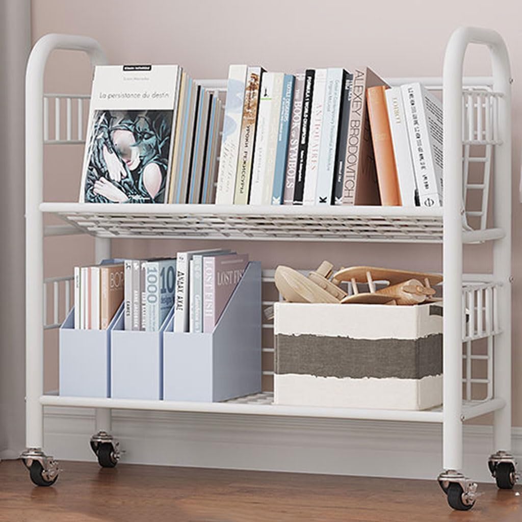 Multifunktionales Haushaltsbücher mit 360 ° Lenkrädern - Rolling Utility Cark Book Rack Speicher für vielseitige Organisation ausrutschen