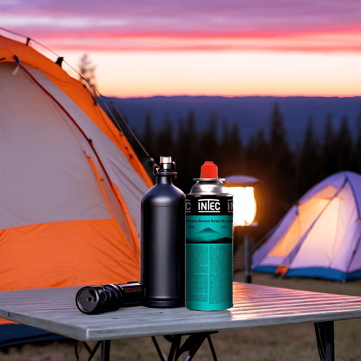 INTEC - Pack 56 Cartouches Gaz Butane 250g UN2037 | Bouteilles Sécurisées sans Fuite pour Réchaud de Camping Plancha Chalumeau Cuisine et Désherbeur Thermique Polyvalent