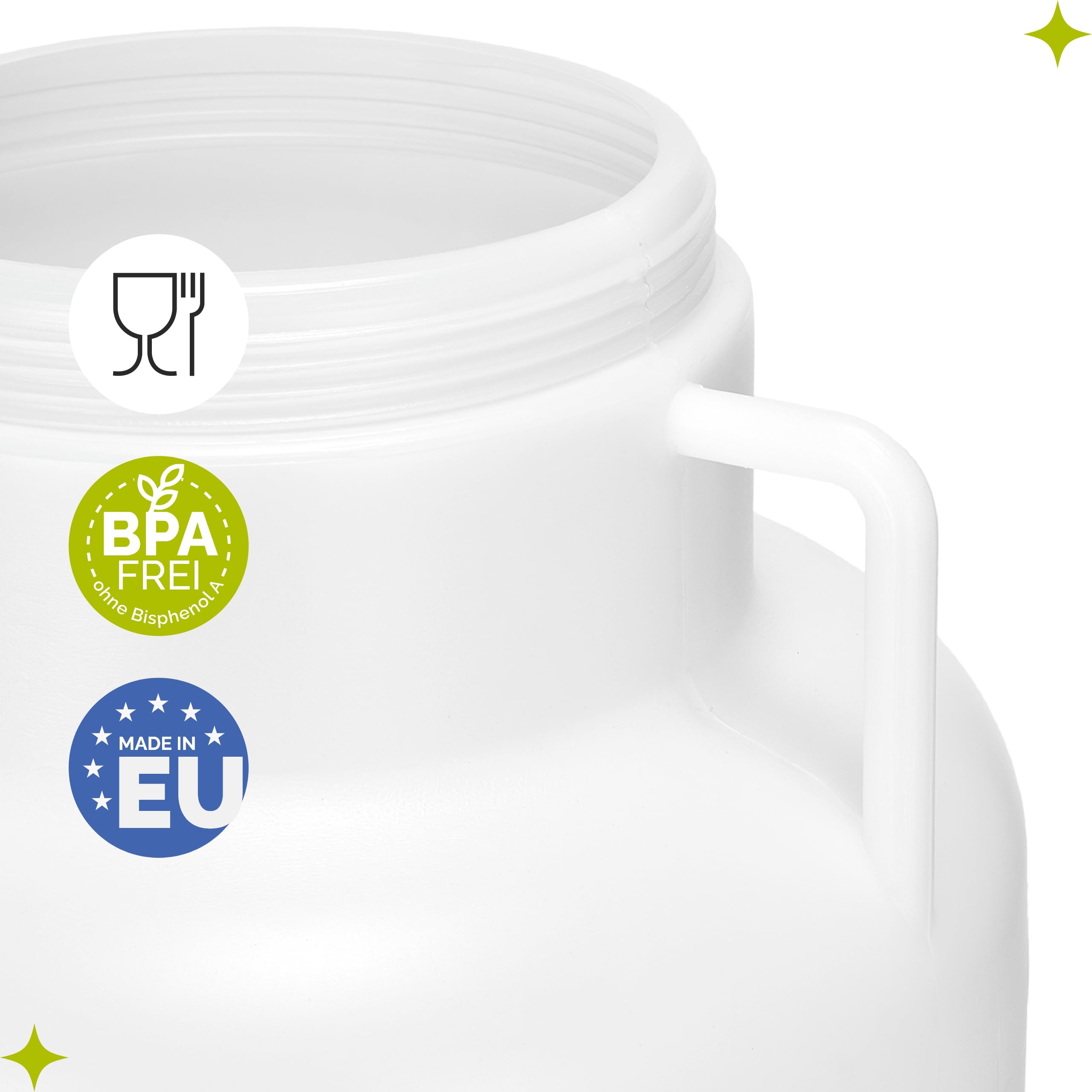 Garronda Set 2X 60 Liter Weithalsfass BPA-frei Futtertonne Fass Universalfass Lebensmittel Fass Regenfass für Garten Regentonne mit Deckel Regenwassertonne für Garten Wassertonne GD-0128 Weiß