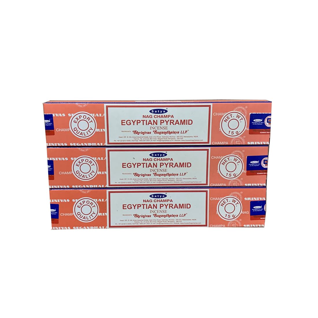 Giftlocaluk Amber, Myrrh, And Ancient Resin Blend Satya Egyptian Pyramid Incense Sticks - Ancient Resin Aroma For Wisdom & Meditation (Pack Of 3 X 20 Sticks)