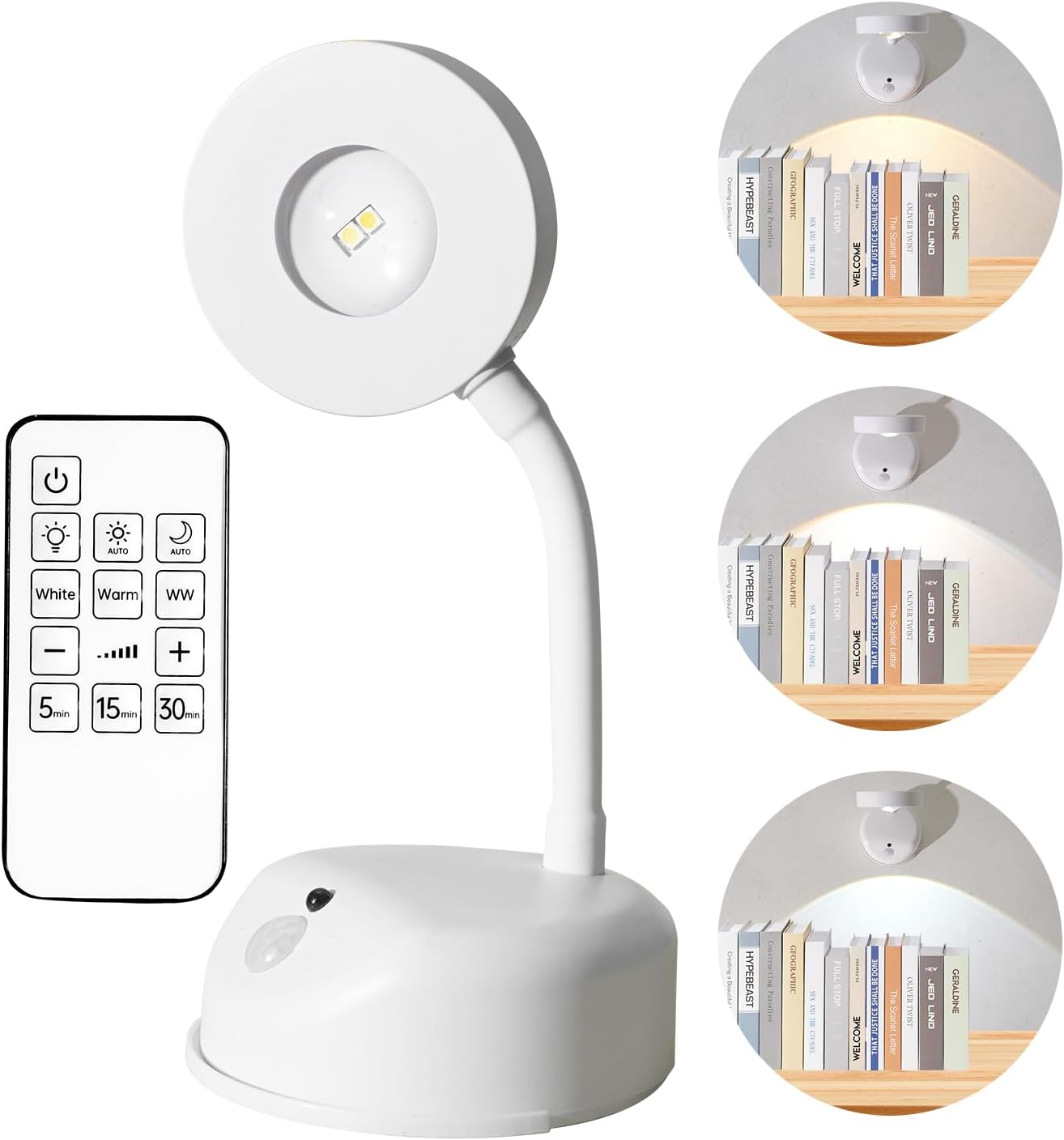 Picture Lights for Wall Battery Operated Art Lighting for Paintings Wireless Rechargeable Gallery Wall Light (White-1pc)