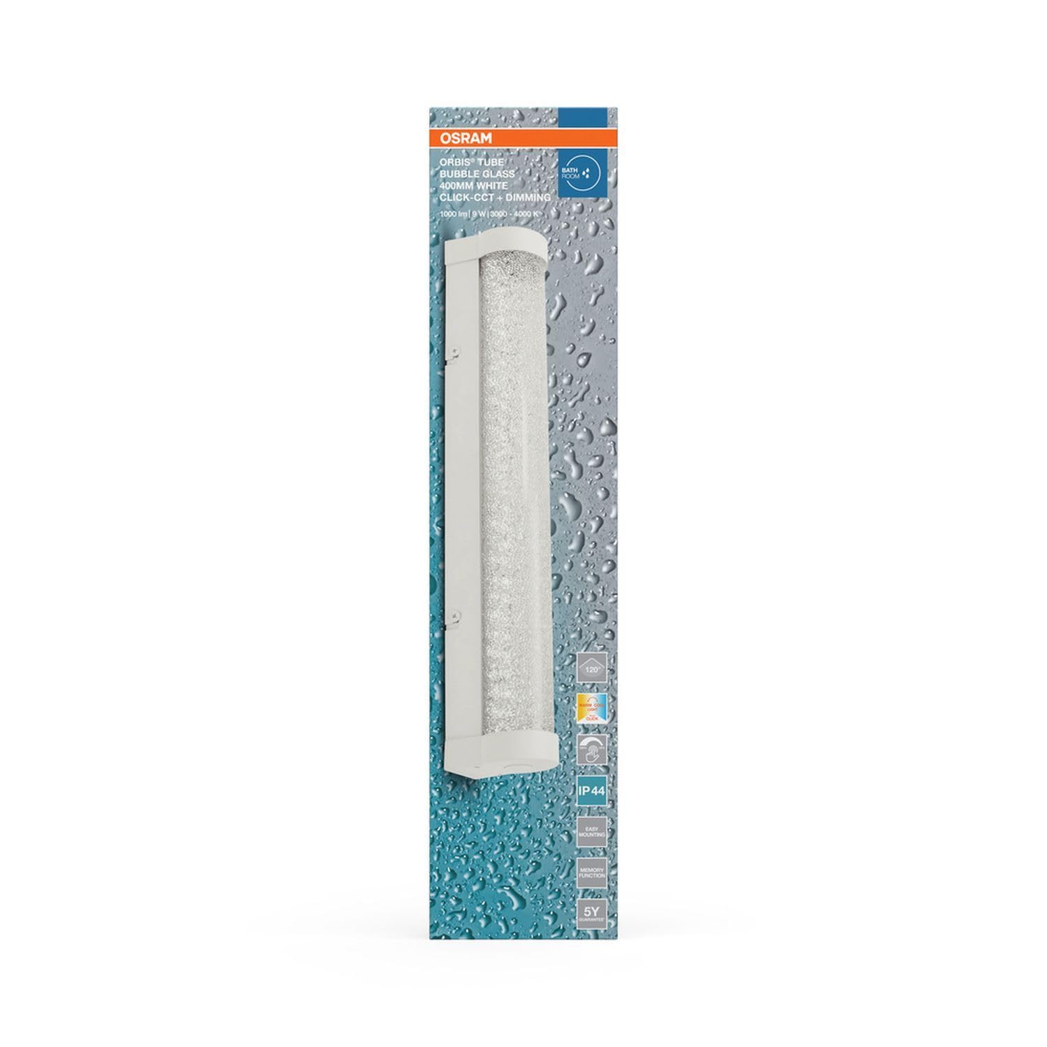 Licht-Erlebnisse LED Wandleuchte Aluminium Metall Weiß 3000-4000 K IP44 CCT dimmbar modern gemütlich Küche Bad WC Spiegel L:40 cm Wandlampe Badezimmer