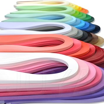 JUYA Single Color Paper Quilling Strips Set 42 Colors 100 Strips per Pack 2/3/5/7/10 mm Width Available 42 Colors, Width 3 mm 0.12 in