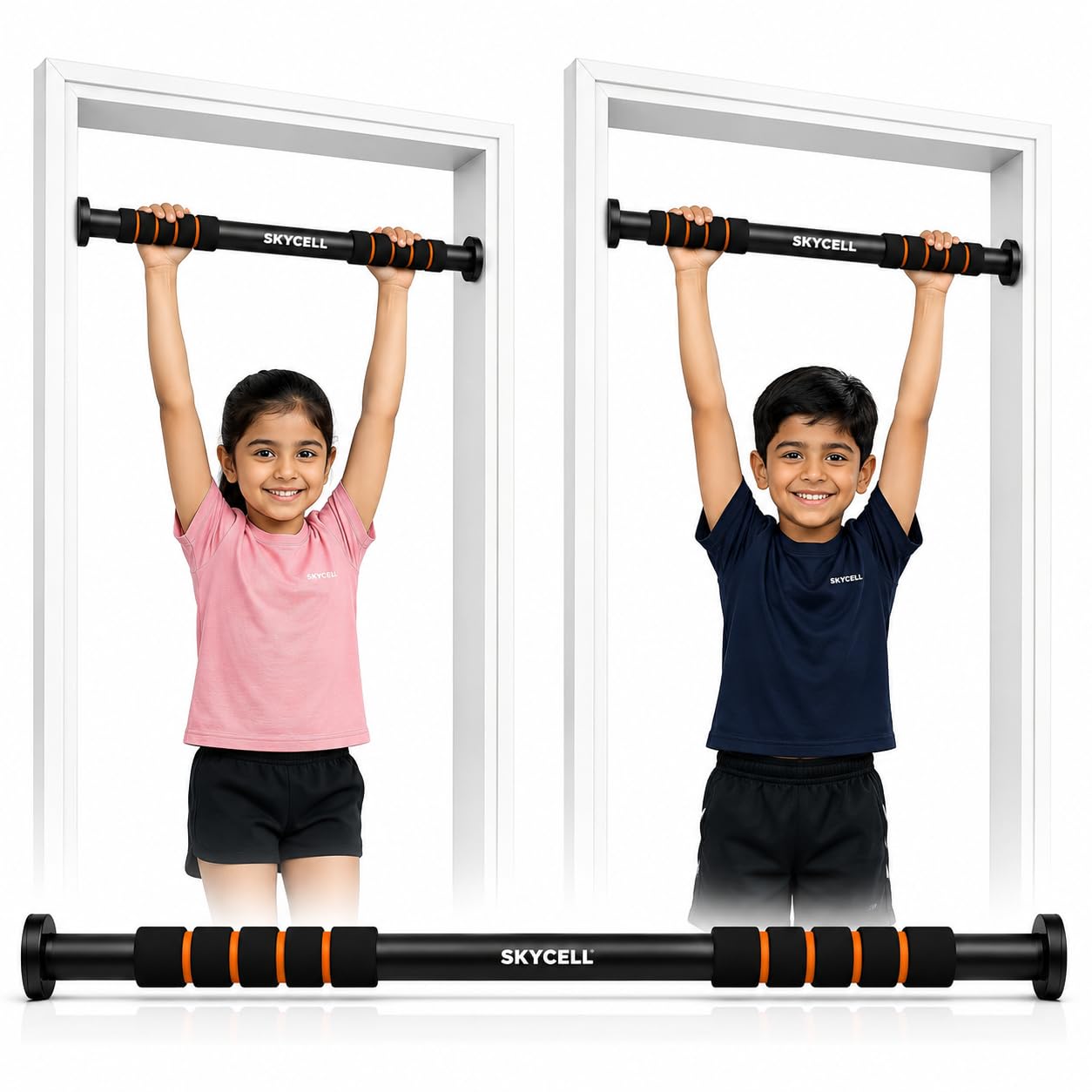SKYCELL Pull Up Bar for Home for Kids (100 kg Capacity) | Wall Mounted Pull Up Bar with Anti-Skid Grip | Heavy-Duty Pullup Bar for Home for Kids | Strength Training & Exercise Bar-image-31