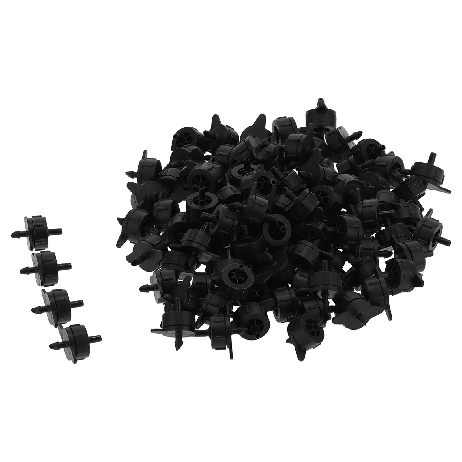Émetteur d'irrigation Goutte à Goutte, 100 pièces 4L émetteurs Goutte à Goutte à Compensation de Pression buse de goutteur d'irrigation détachable pour Tuyau 4/7