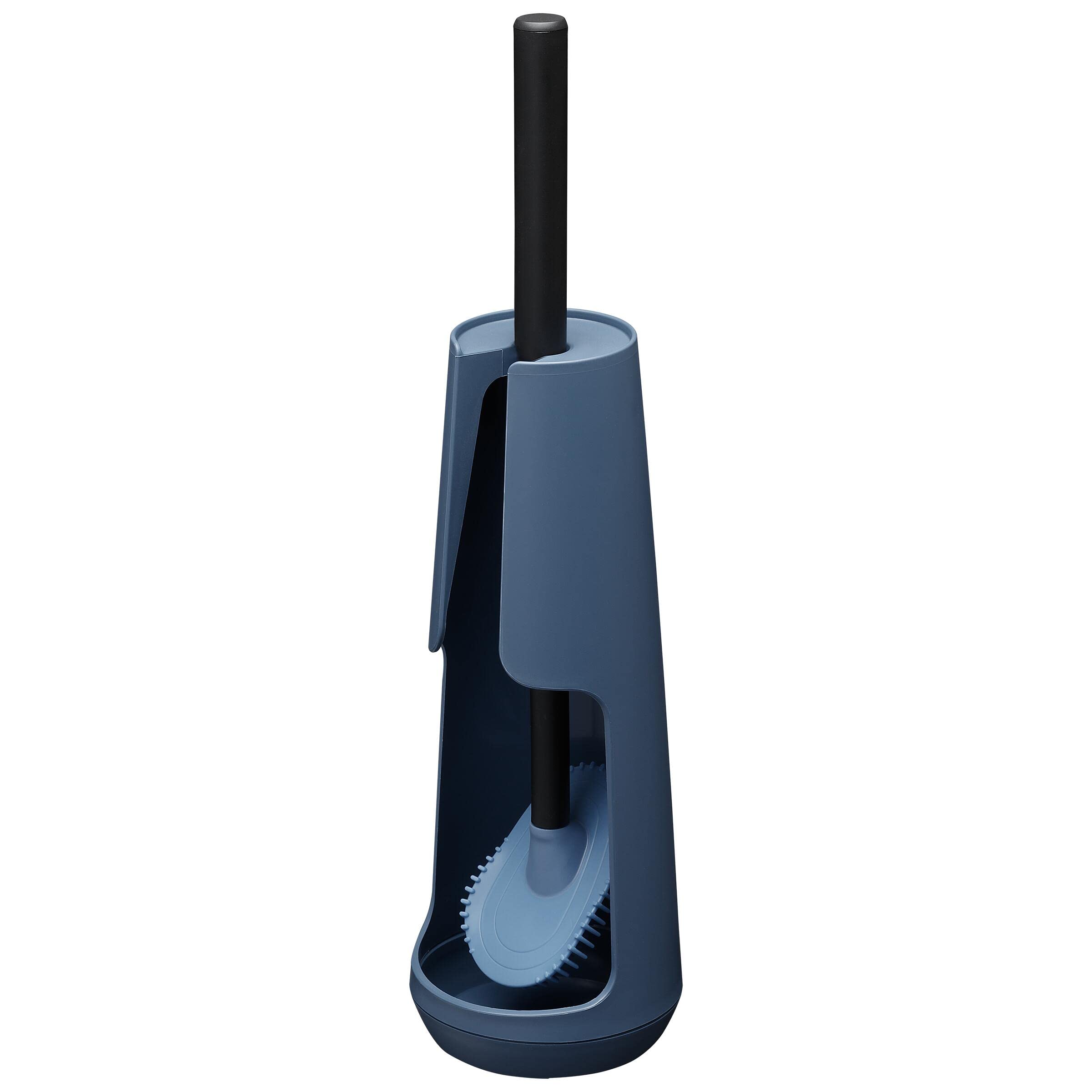 Tiger Tess, Toilet brush holder freestanding, with Swoop® brush flexible, Blue/Black, 112x112x428mm