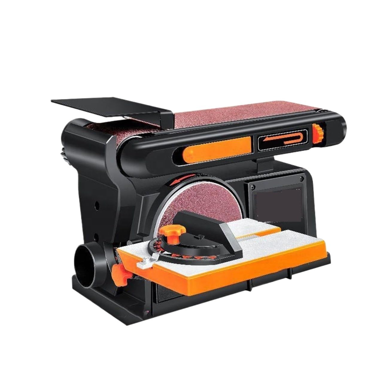 Csdasw Oranje Multi-Functional Desktop Belt Sander Wood Grinding And Polishing Machine Household Brushless Sand Tray Belt Sander Jewellery Diy