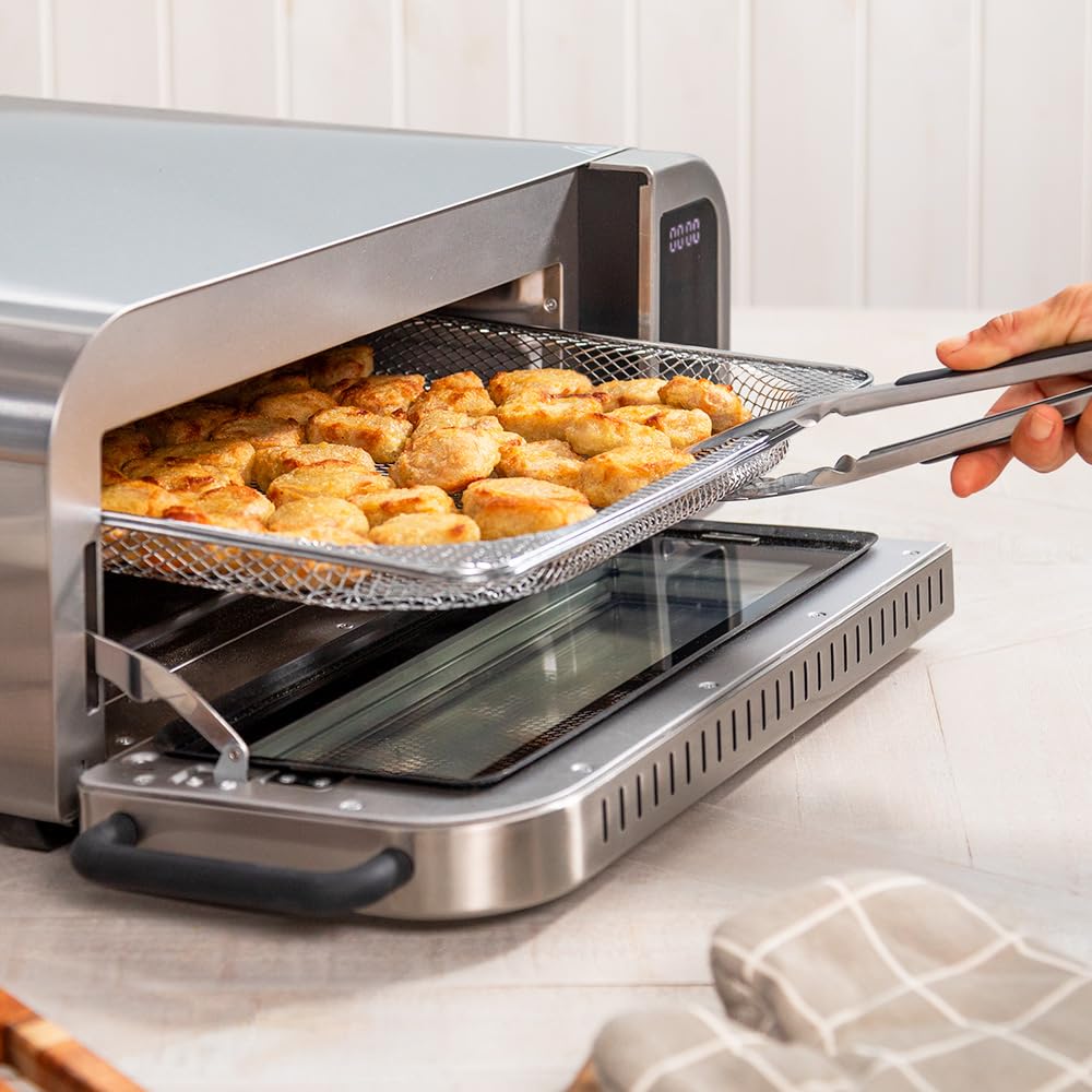Cecotec Horno Eléctrico con Ventana para Pizzas Fun Pizza&Co Forno Bravo. 2000W, Capacidad 18L, Acero Inox, Diseño Plano para Pizza de 12"/30,5cm, Función Air Fryer, 15 Modos