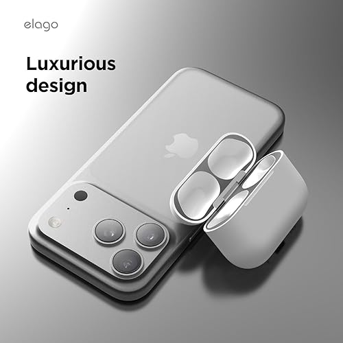 Miniatura 5 de elago Protector contra el polvo compatible con AirPods Pro 3 – Adhesivo de película antipolvo, protege de residuos de hierro y metal (gris oscuro)