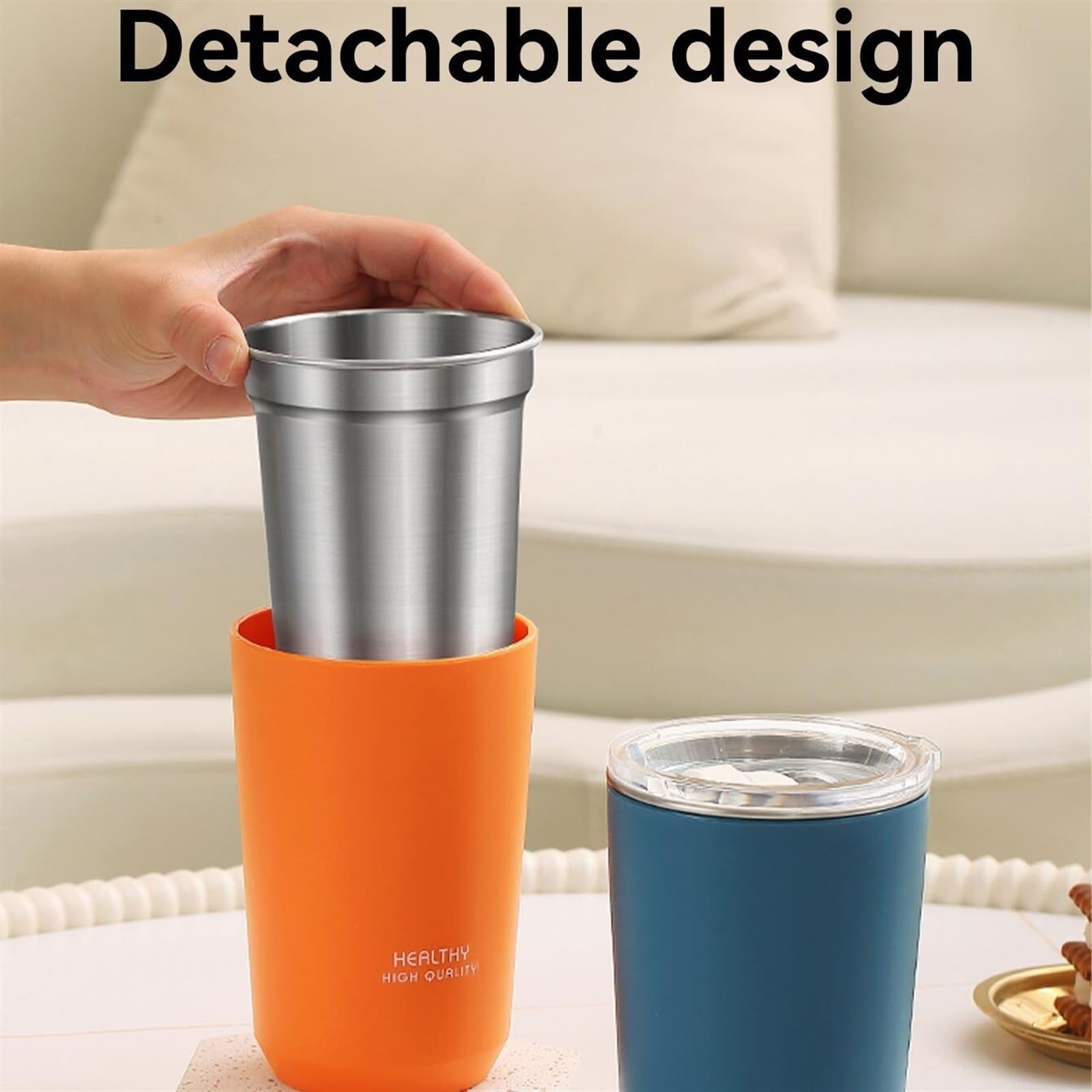 Kaffeebecher 1 Stück Kaffeetasse, auslaufsicher, rutschfest, Vakuum-Reisebecher, doppelwandige Edelstahl-Wasserflasche Kaffeetasse (Color : Green)