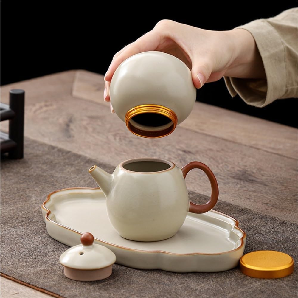 XYNSNDB Teedose, Vorratsdose für losen Tee, Reise-Teeset, Teekanne, Teetasse, Teetablett, Aufbewahrungstasche für den Außenbereich, Aufbewahrungsbehälter für Zuhause, Glas, Teedose (grün, B)