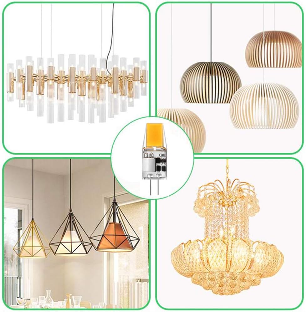 🔥 G4 LED Light Bulbs G4 Bi-Pin Base 3W (Equivalent to 20W Halogen Bulb) AC/DC 12V Warm White 3000K LED Bulbs for Landscape Ceiling Under Counter Puck Lighting,1 LED 1508 COB Chip,10 Pack