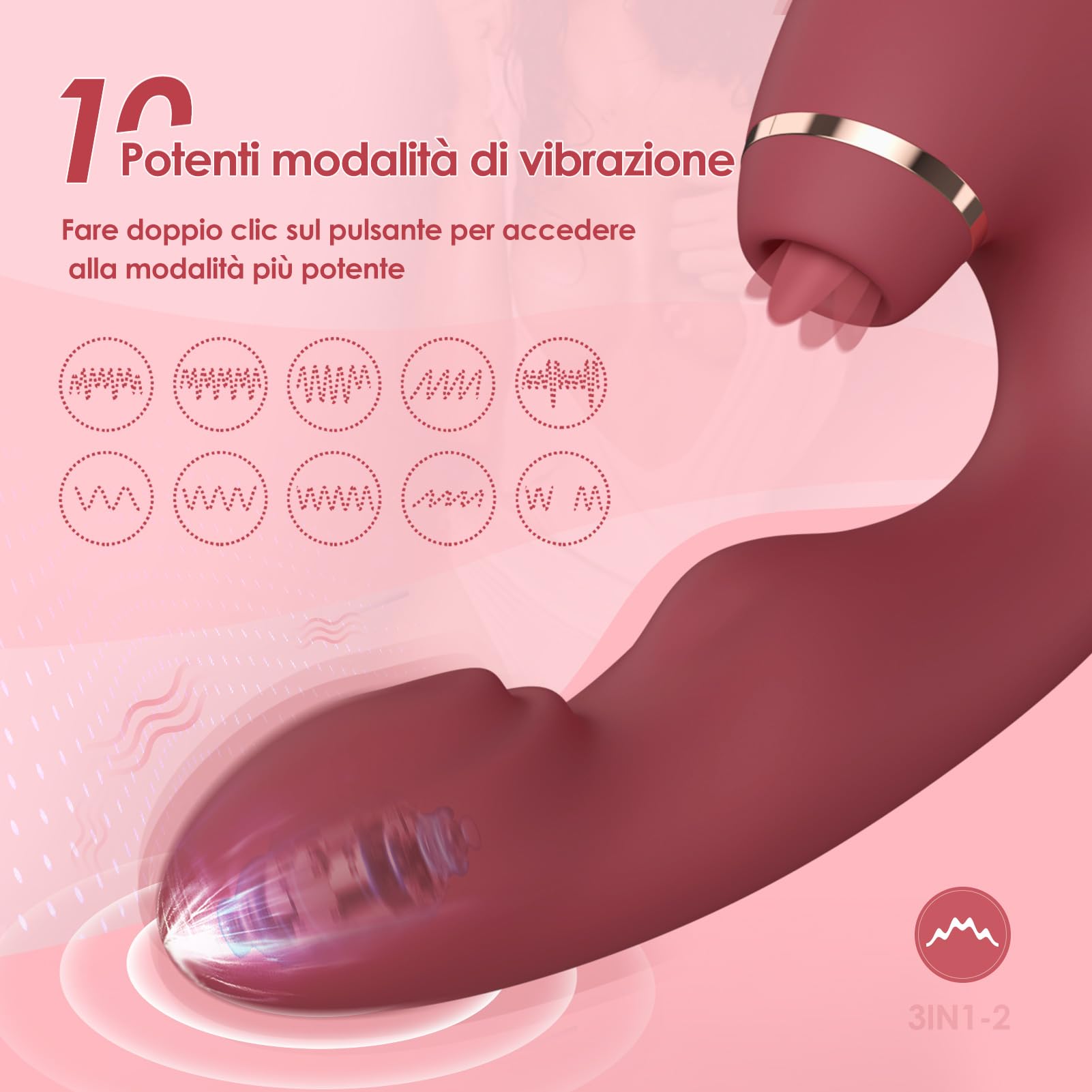 Succhia Clotoride Vibratoreper Donna, 3 IN 1 Stimolatore Clitoride Femminile Vibratore Vibrazione a impulsi di tocco, Sexytoysys Donna Vibratori per Vagina Capezzolo con modalità 5x5x10, Controllo APP