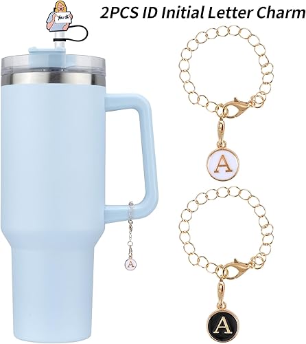 Miniatura 3 de Amcisi Stanley - Tapa de popote para copa Stanley, 30 y 40 onzas, 0.394 in, con letra inicial personalizada, accesorios de copa Stanley, popotes de