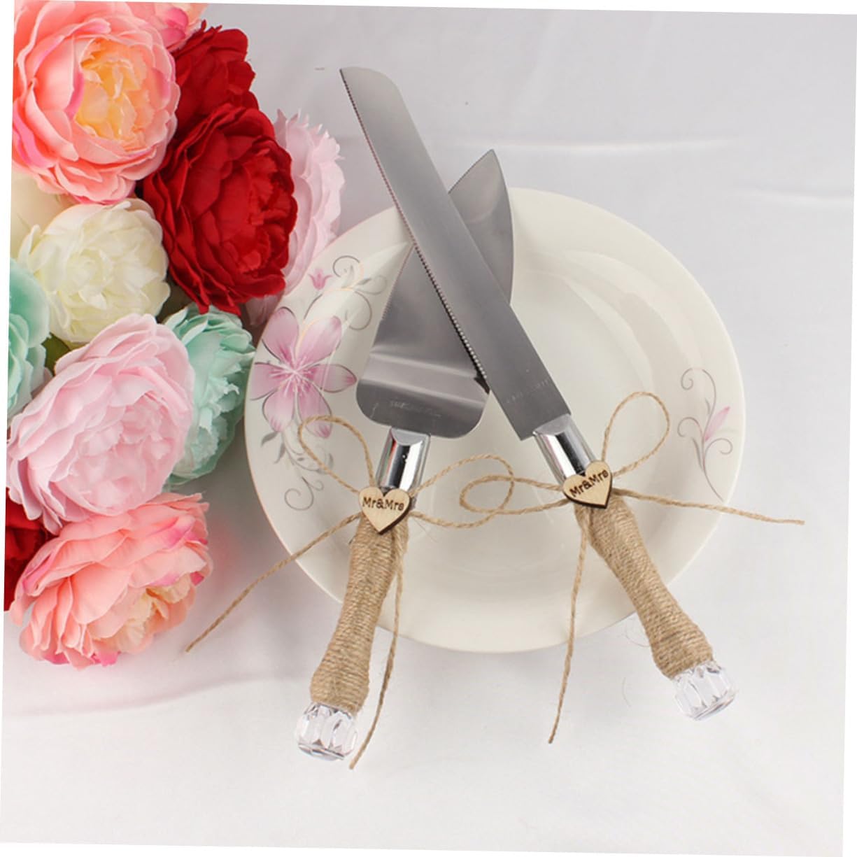 TIDTALEO Stainless Steel Cake Cutter Weddings Birthdays and Parties Elegant Cake Server and Shovel for Easy Serving and Easy to Clean Wedding Supplies