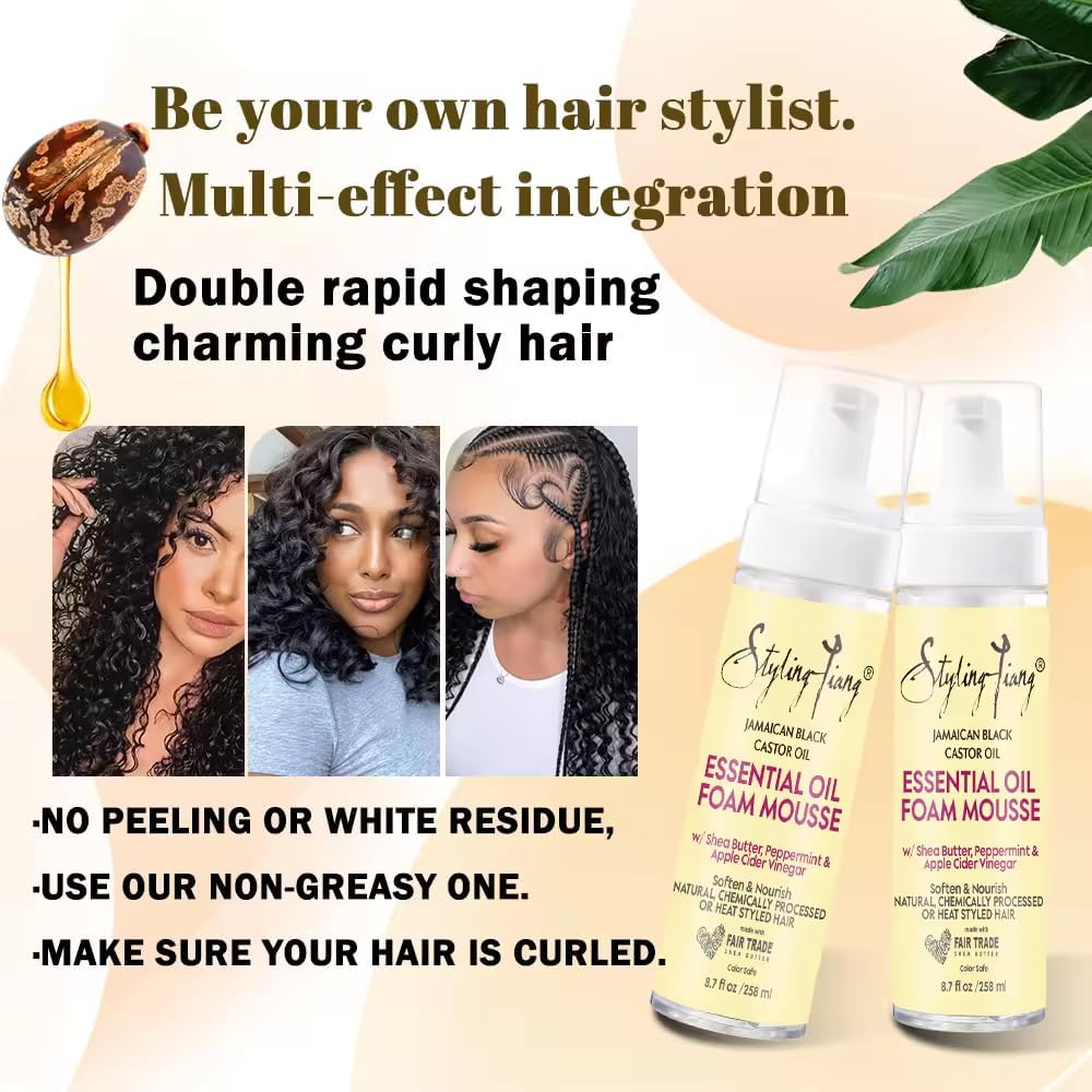 AxrParv Foam Wax for Hair Style Mouse for Hairstyling Hair Mousse Styling Hair Foam Braid Foam Style Shine Long Lasting Mousse Moisturizes Curly Hair Styling Mousse Hair Mousse for Women - (258 Ml) 1