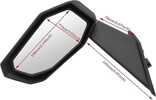 Miniatura 9 de SAUTVS - Espejos laterales plegables para puerta delantera para Maverick X3, espejos laterales ajustables de alta definición para accesorios Can-Am