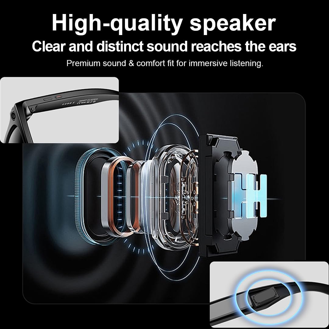 Gafas Inteligentes AI: 1080P Manos Libres, Bluetooth 5.4, IP65, Protección UV - Envío de Amazon, Ideal Diario/Al Aire Libre