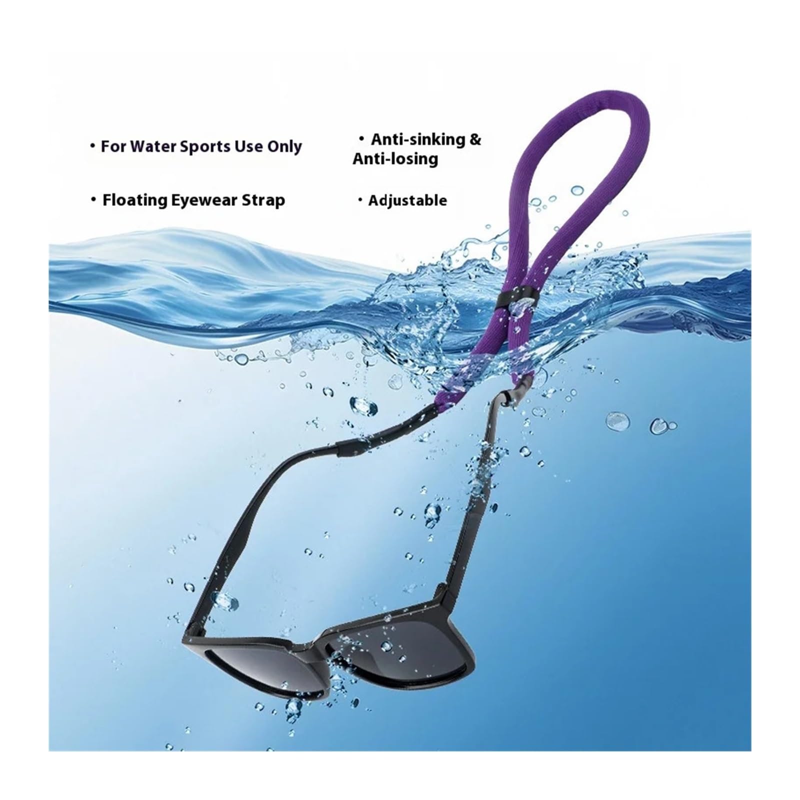 8pcs Floating Sports Glasses Strap Holder Per Occhiali | Anti Slip Glasses Cord Rope Adjustable Outdoor Water Eyeglasses Women Chain Retainer