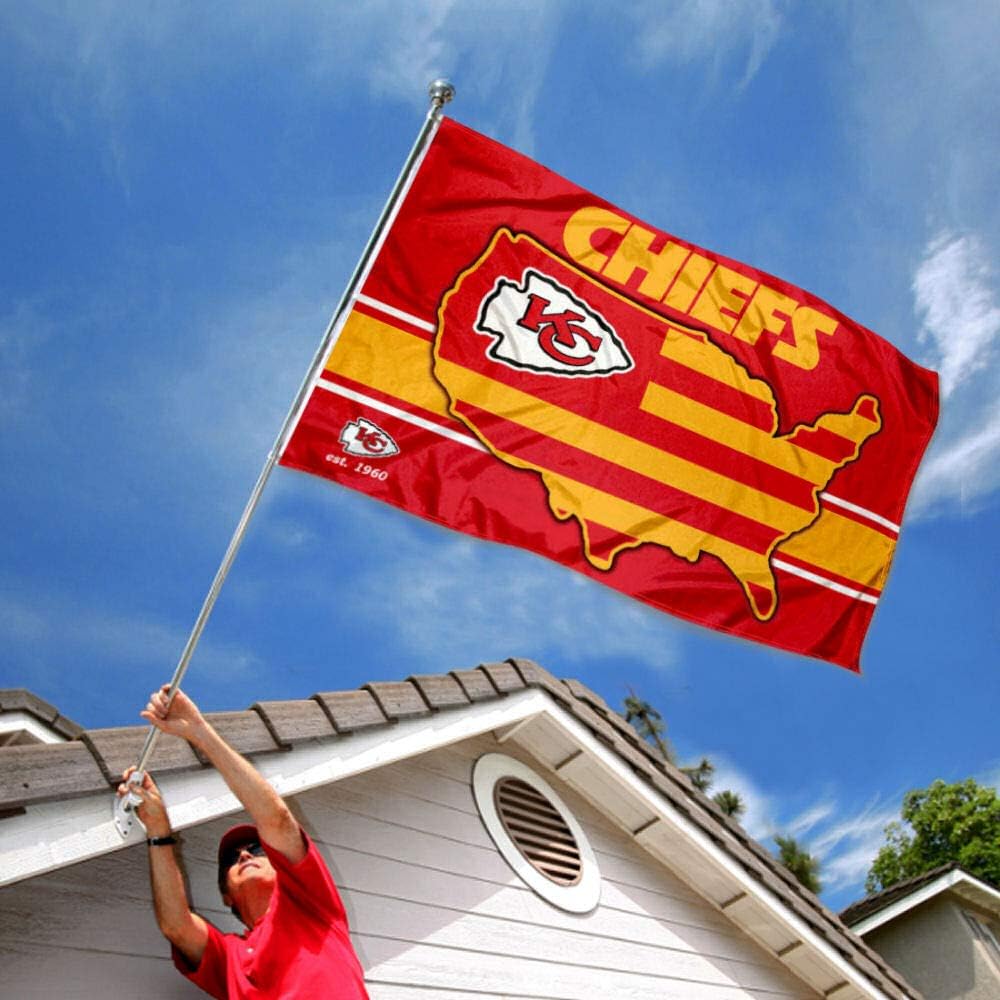 WinCraft Kansas City Chiefs Nation USA American Country 3x5 Flag : Sports & Outdoors