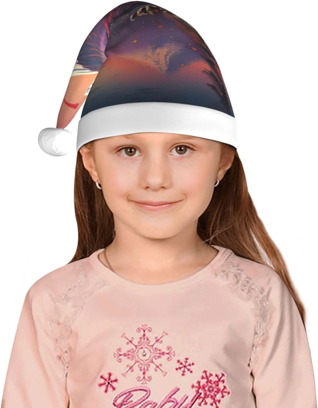Japan Mount Fuji Landscape print Christmas Santa Hat for Xmas Party Accessories Supplies Christmas Winter Holiday Hat image 4