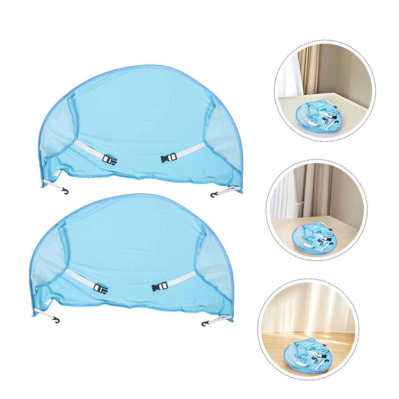 2pcs Universal Stroller Sun Shade Canopy with UV Protection, Weatherproof Outdoor Pushchair Cover for Strollers, Blue