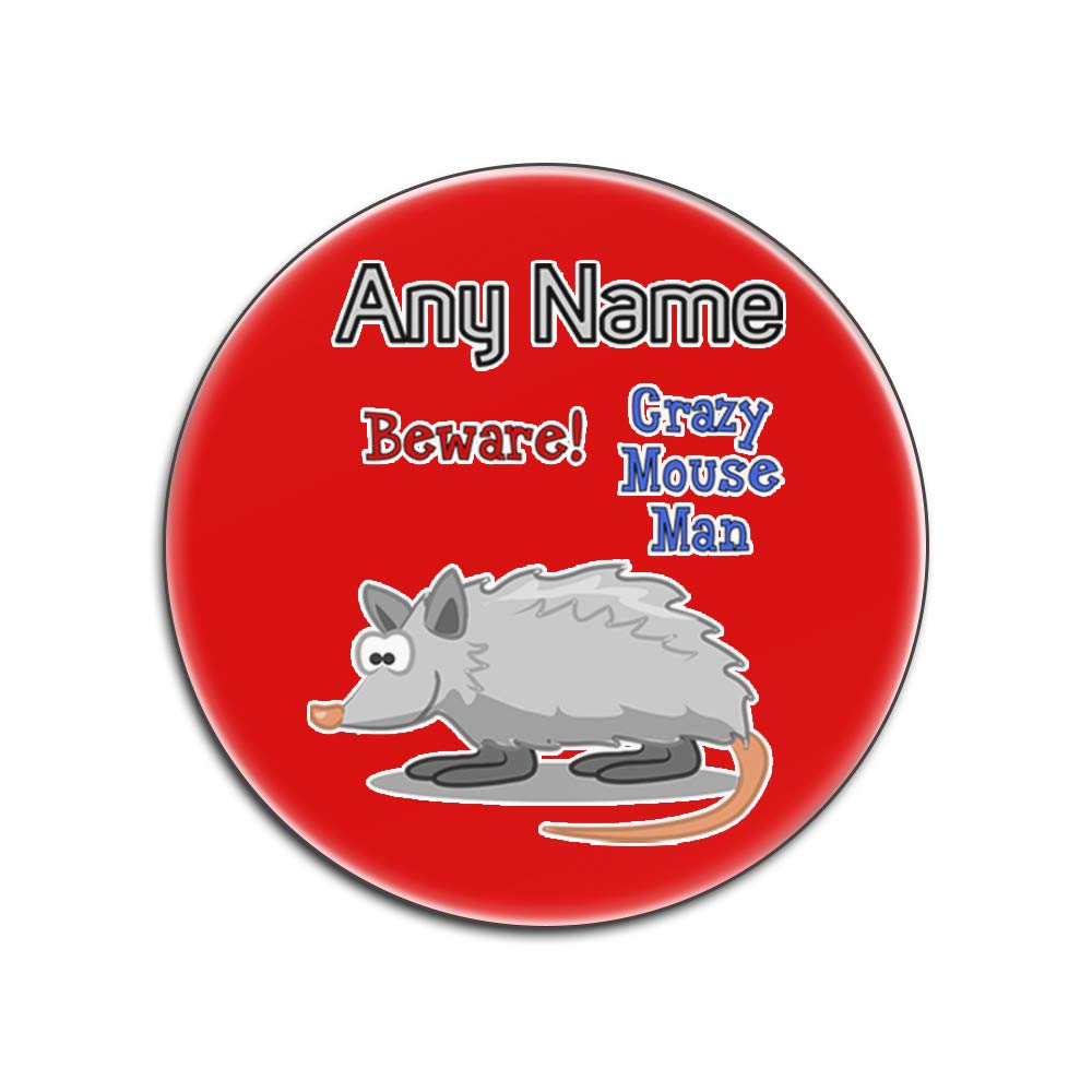 Dessous de verre Crazy Mouse de forme ronde en panneaux durs rouge brillant pour verre et tasse