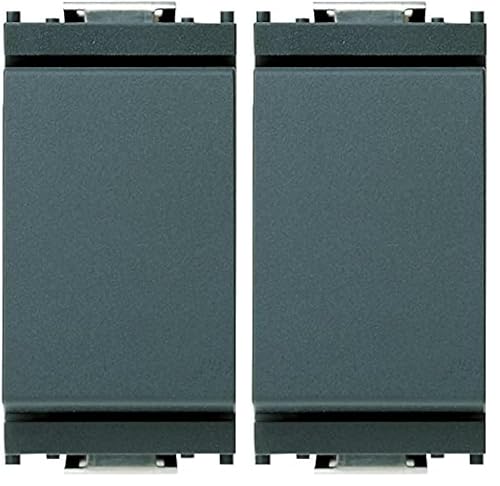 VIMAR 0R16001 Idea Interruttore 1P 16 AX 250 V, grigio. Max 200 W per lampade con ballast integrato (IEC 60669-1:2017), 1 pezzo (Confezione da 2)
