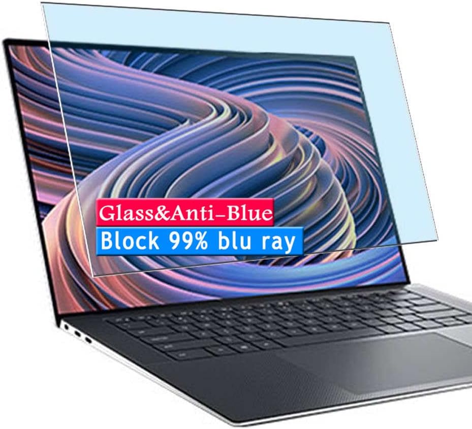 Vaxson Anti Blue Light Tempered Glass Screen Protector, compatible with Dell XPS 15 9000 9520 touch 15.6" laptop Visible Area, 9H Film Protectors Guard