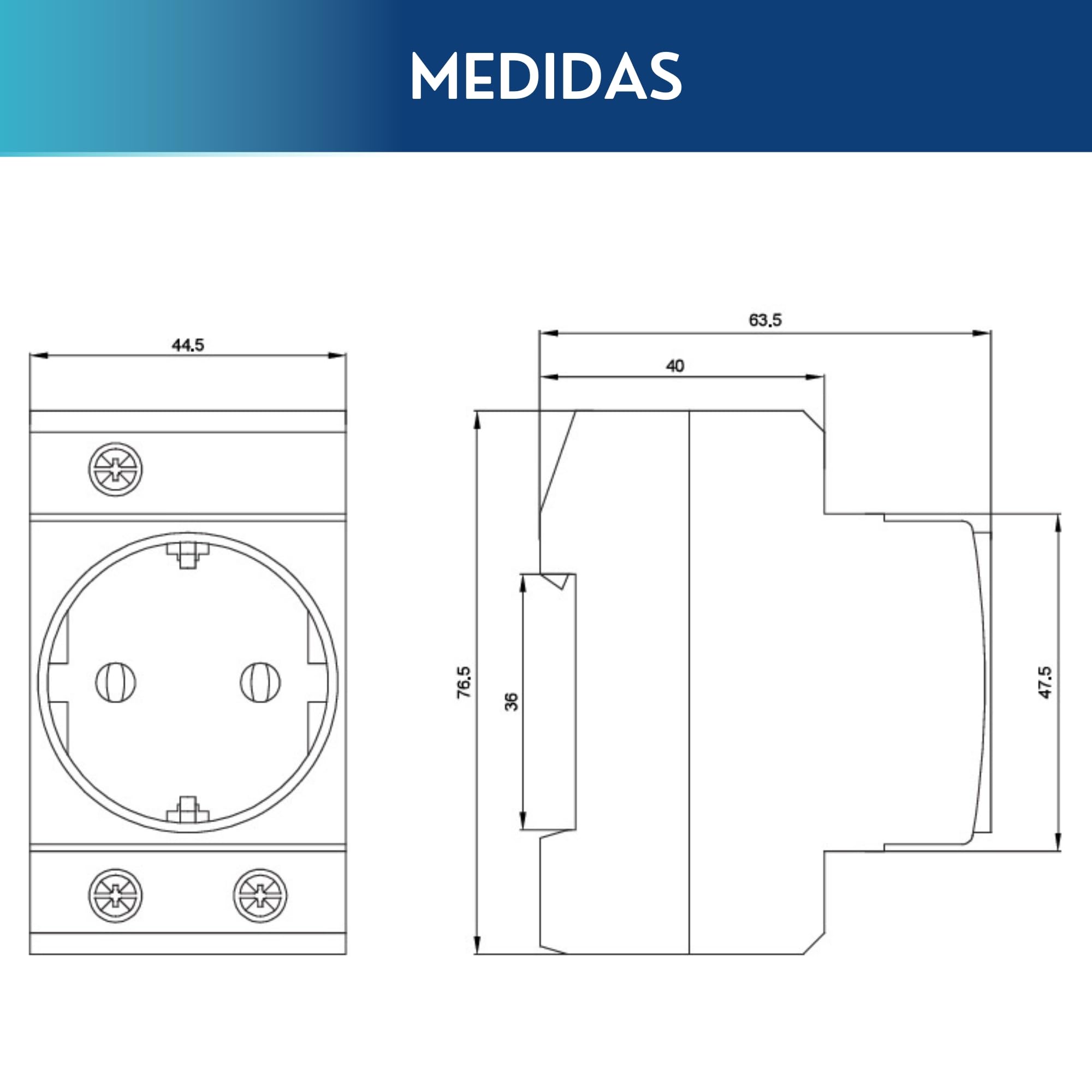 TECHZOCO Toma de corriente schuko, Enchufe Modular Schuko, Toma schuko Cofrets, Normativa EN/IEC60884-1 | Tensión de empleo 250V AC, Conexión hasta 25mm2, Intensidad 16A, 2 Polos+E, Apto para cofrets