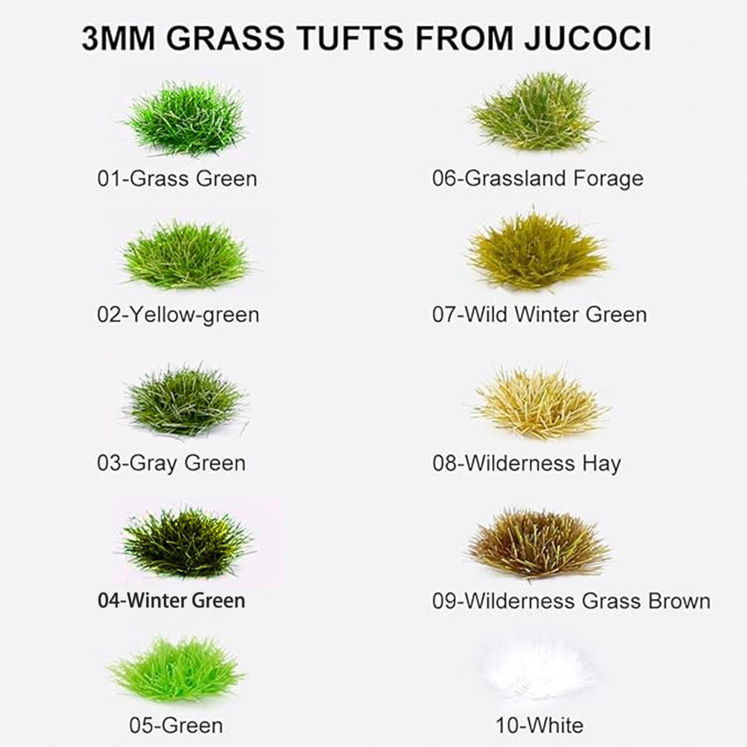 Jucoci Grass Tufts Statisches Miniaturgras für Grasbüschel (Winter Hellgrün) - 4