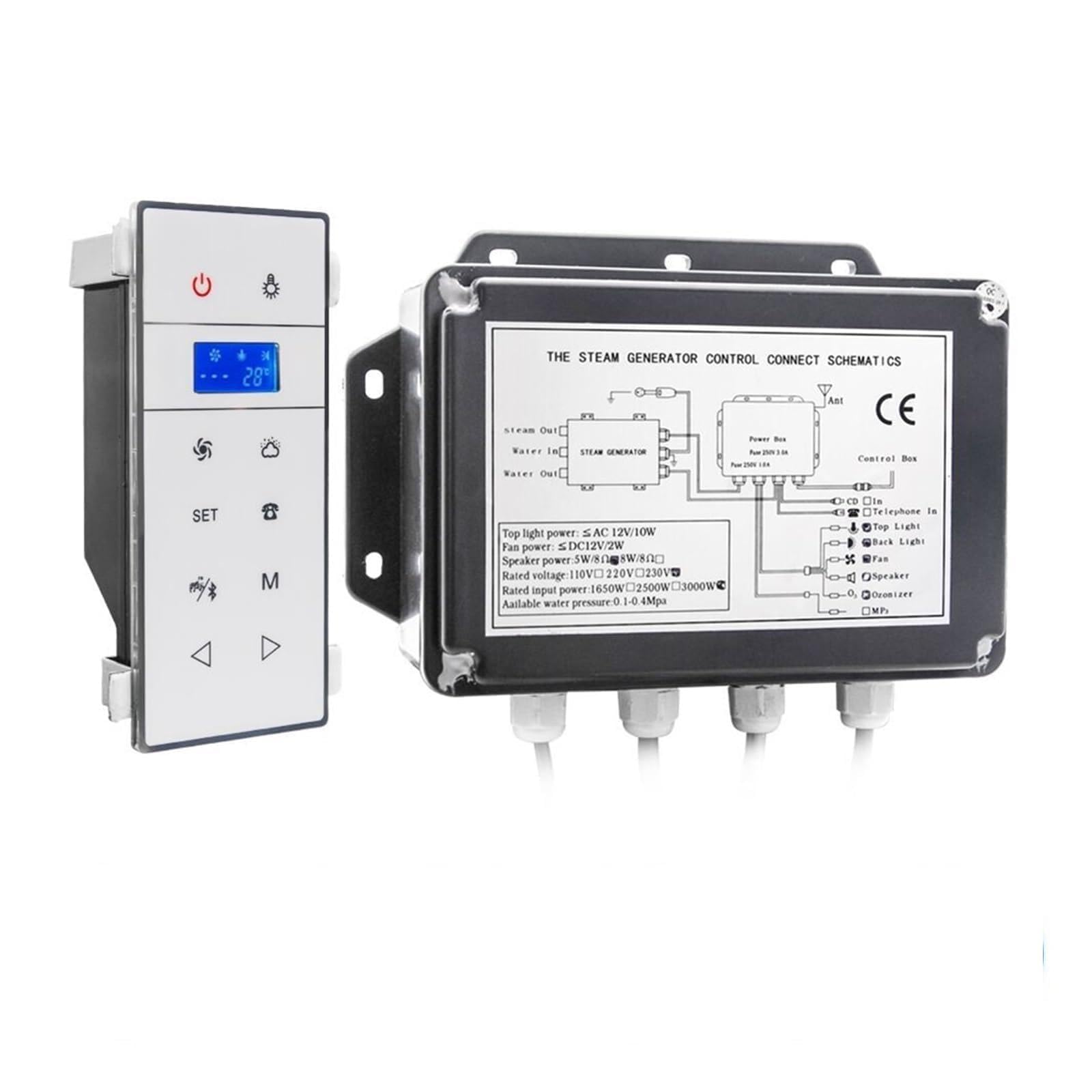 Mini macchina for sauna a e montata a parete da 3KW, kit di accessori for bagno turco con doccia display LCD for controller for for telefono,Altamente Efficiente | VS-9007W-3KW-1-BP