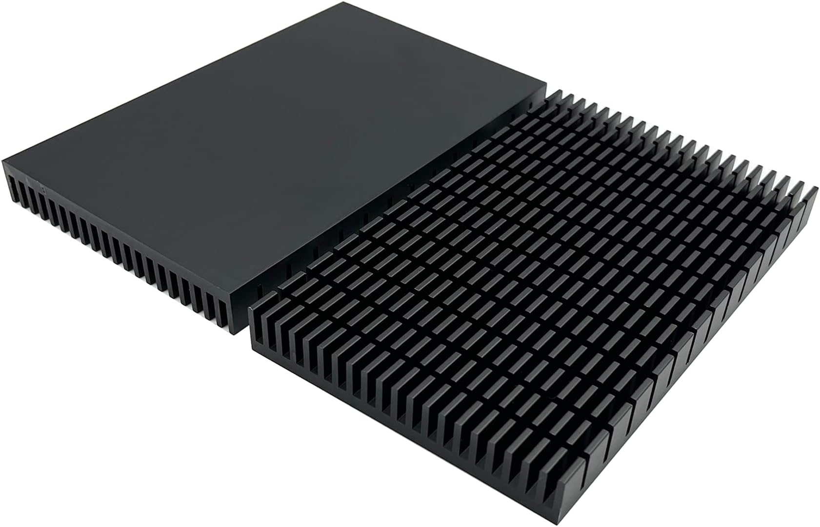 Heatsink Cooling Plate, Heat Dissipator, Aluminum Large Cooler for HDD Cooler PCB Board LED Motherboard Application(5.9 x 3.7 x 0.6 inches (150 x 93 x 15 mm), Black) 2 Pieces