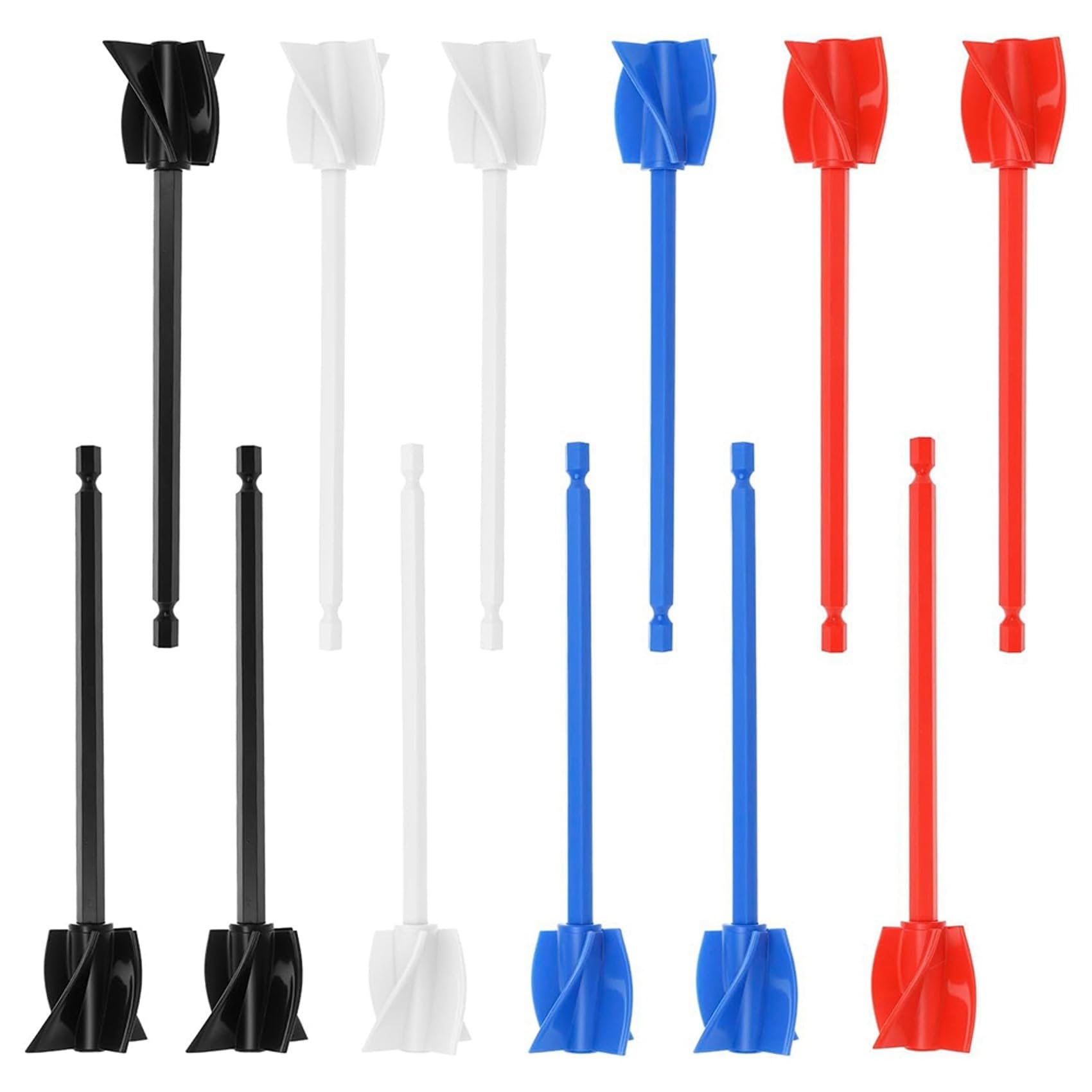 Accesorio Mezclador de Epoxi para Taladro, Juego de 120 Piezas: Paletas Helicoidales, de Pintura, Accesorio para Taladro de 6,5 Pulgadas