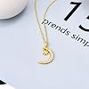 Gold Moon Necklace for Women 14 K Moon and Star Pendant Dainty Trendy Gold Chain Jewelry Gift for Girls