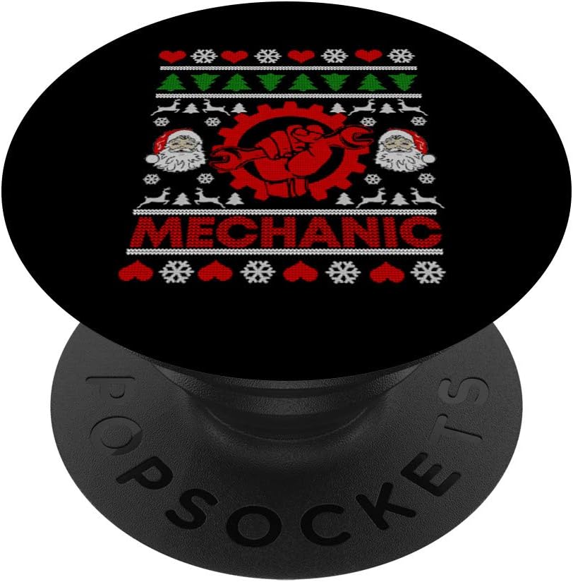 Mechanic Gifts Funny Ugly Christmas Car Repair Holiday PopSockets PopGrip: Swappable Grip for Phones & Tablets