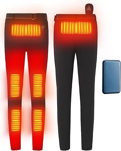Women Heated Pants with Battery Pack Electric 6 Zones, Heating Pants for Men Women Outdoor Winter Heating Trouser