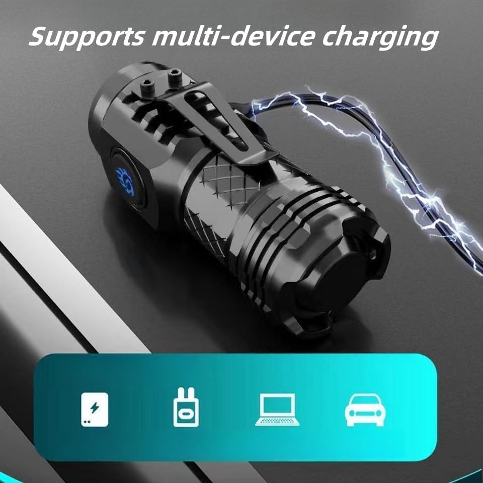 Miniatura 4 de Mini linterna alemana de tres ojos Monster Super Power linterna, Ailsion S18 linterna, Linternas LED recargables de alto lúmenes, Luz de punto de