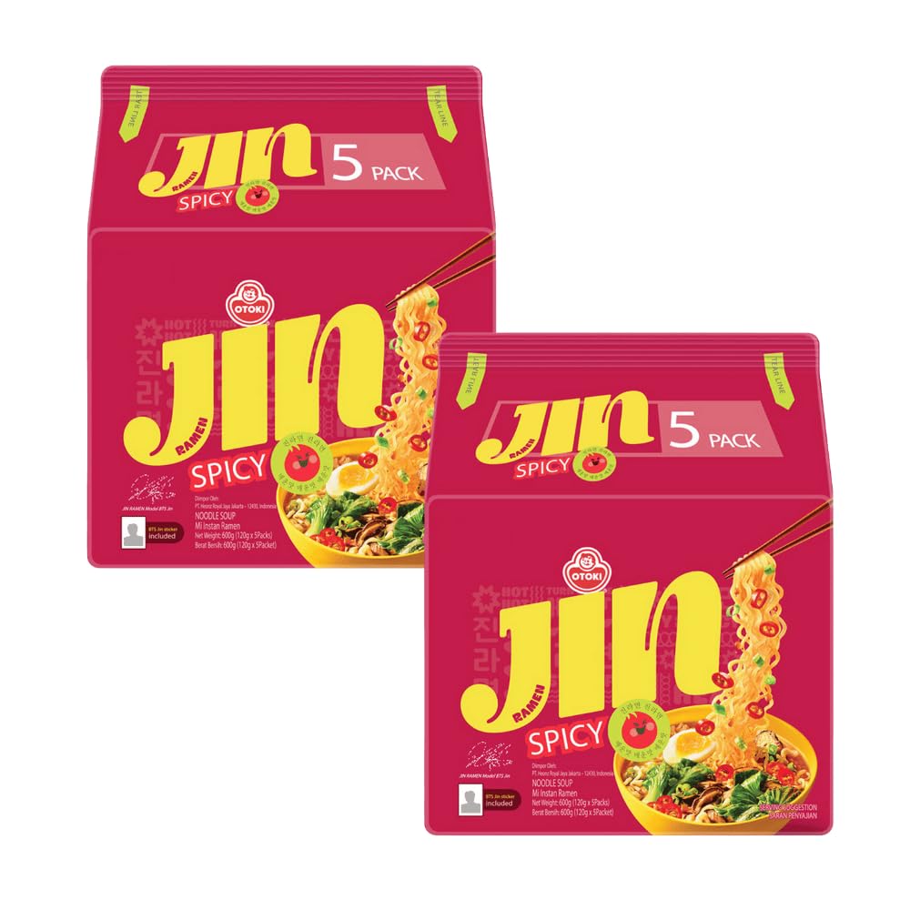 OTTOGI JIN Ramen Spicy Flavour Korean Instant Noodles 120g (Pack of 10)