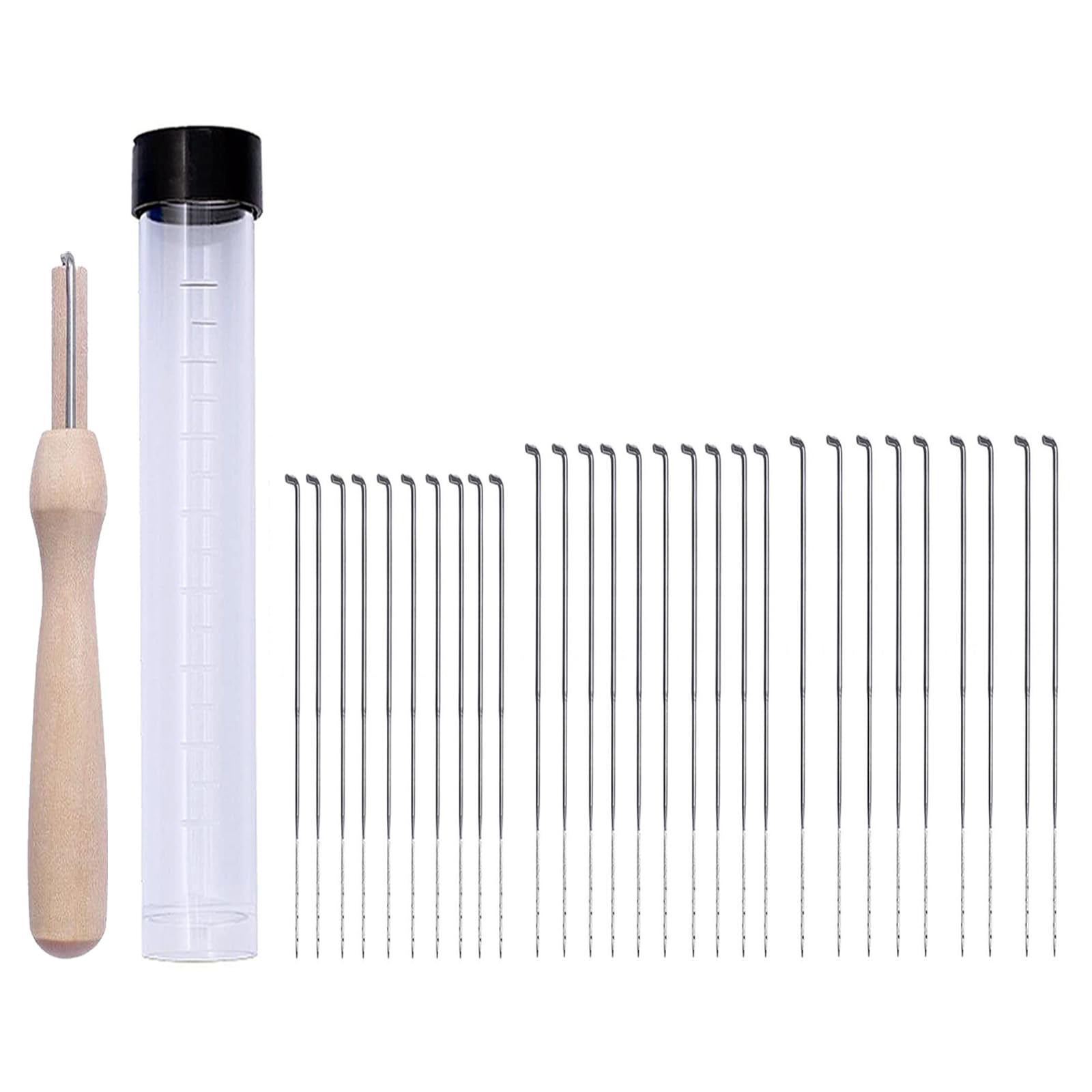 shweehon 30 PCS Felting Needles Kit, Needle Felting Needles, Wool Felting Needle Tools, with Bottle and Wooden Handle Holder, for Wool Craft Animal Toys