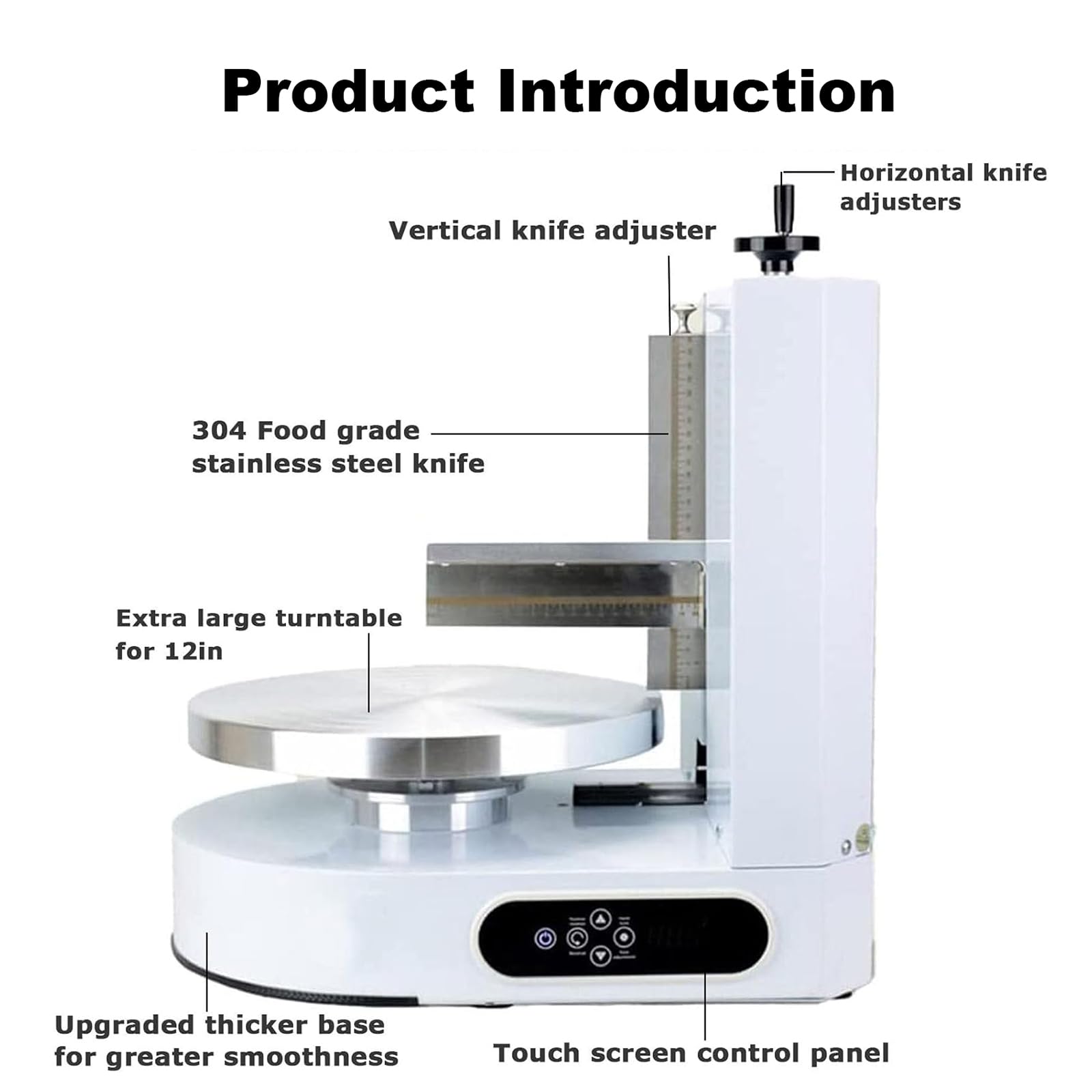 Máquina automática de revestimiento para alisar tartas, raspador ajustable para pasteles redondos, herramienta para untar crema y rellenar, ideal para aplicación de crema de mantequilla