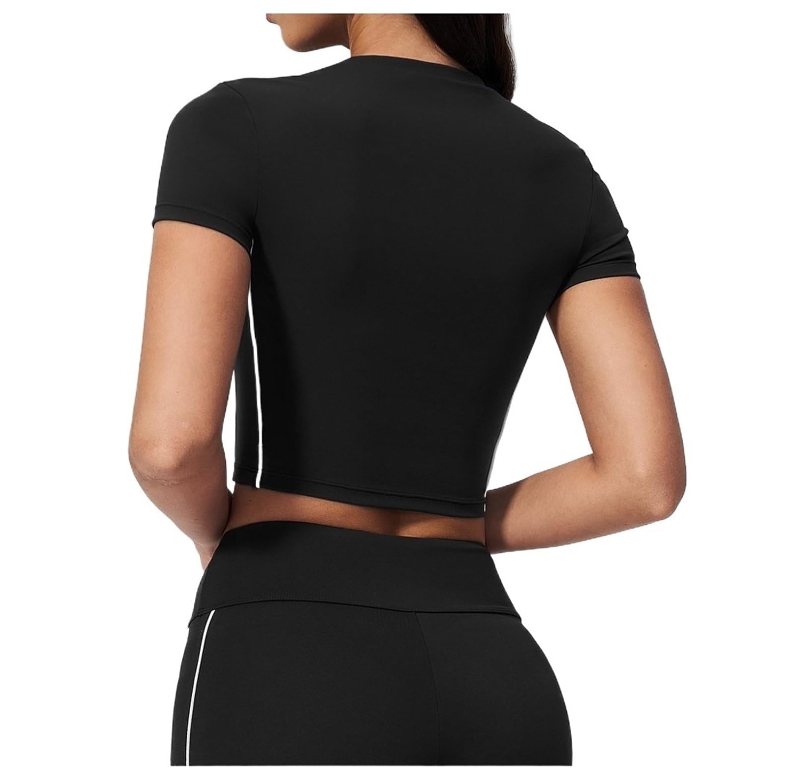 Camiseta Corta Yoga Mujer Espalda Abierta – Suave, Transpirable y Secado RáPido – Top Entrenamiento y Gimnasio