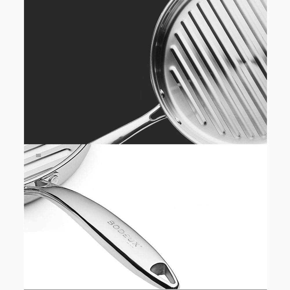 Garnki I Patelnie Kuchenne Patelnia Patelnia Do Smażenia 304 Ze Stali Nierdzewnej Patelnia Do Smażenia Steków 28 Cm Kaliber Stripe Rondel Klasyczna Nieprzywiera