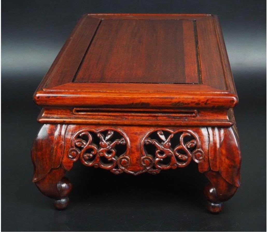 時代物 唐木花梨透かし彫り花台盆栽台 送料無料 時代物 唐木花梨透かし