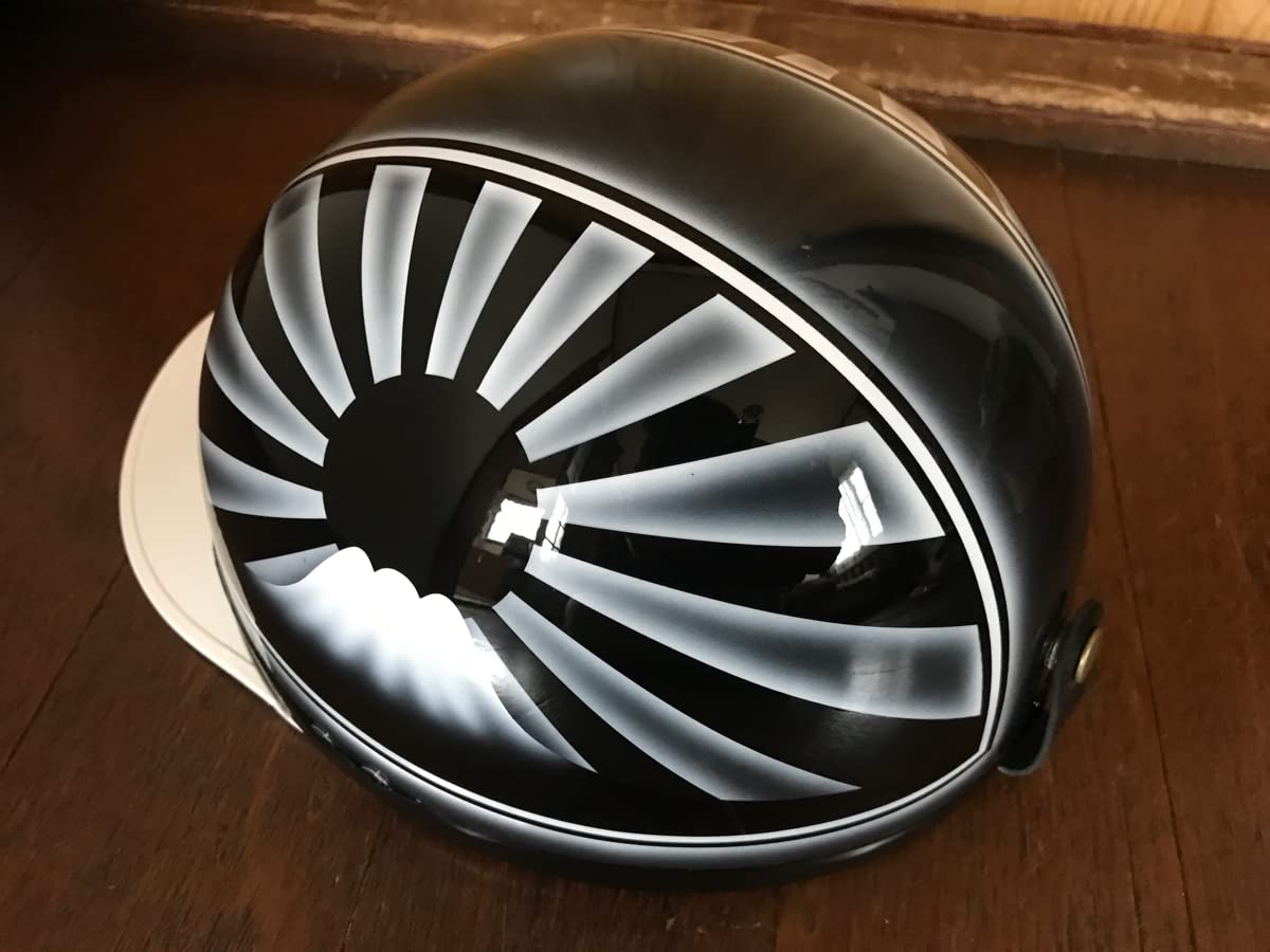 Amazon.co.jp: 塗装品 白黒 コルク半 ペイント品 富士日章 ヘルメット  