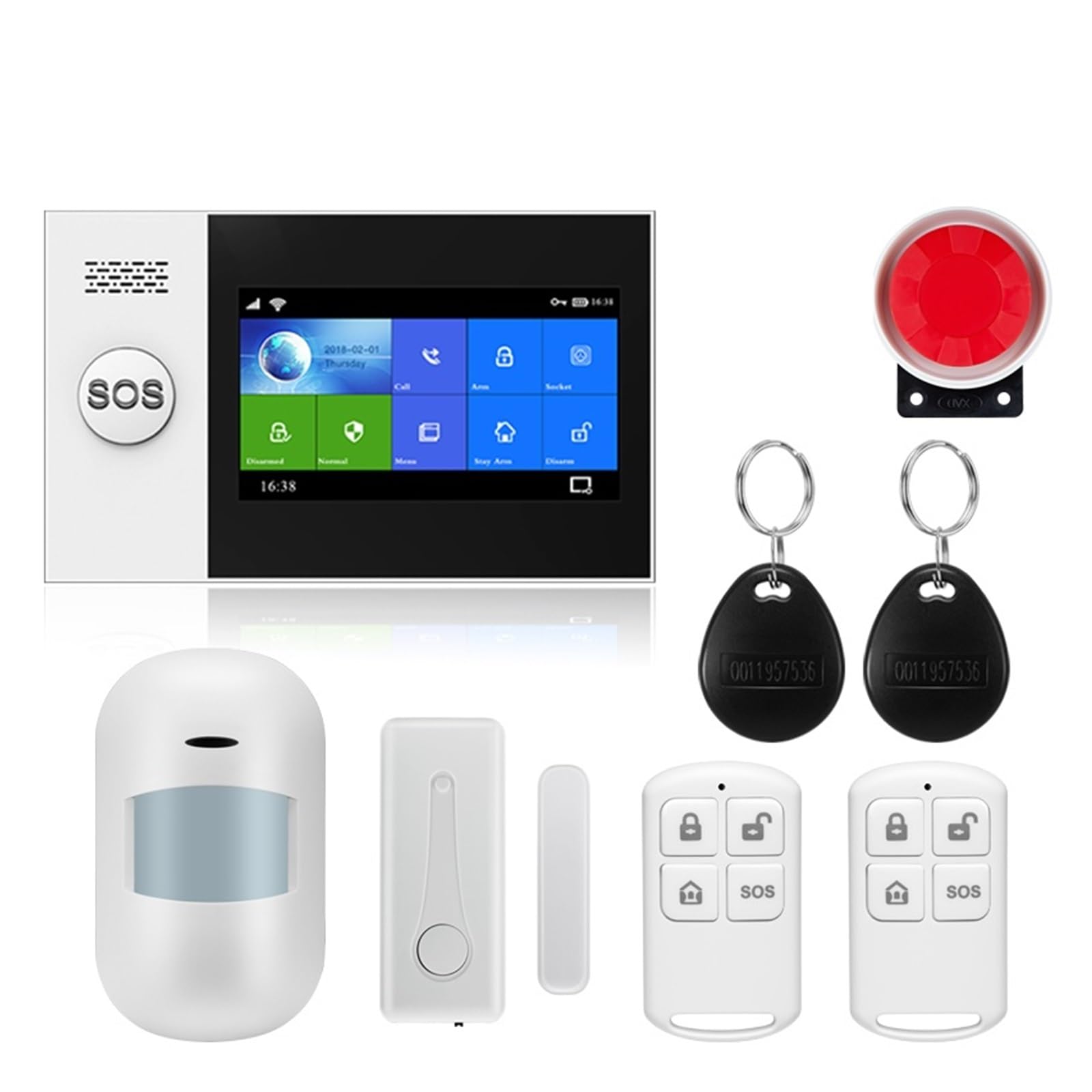 Alarmas para casa, gsm Protección De Seguridad For El Hogar De Alarma Inteligente Pantalla Táctil Kit Antirrobo Aplicación Móvil Control Remoto RFID Brazo Y Desarmar(W4B15)